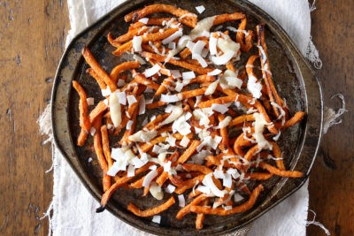 Sweet potato fries with vanilla marshmallow sauce | Thanksgiving.com