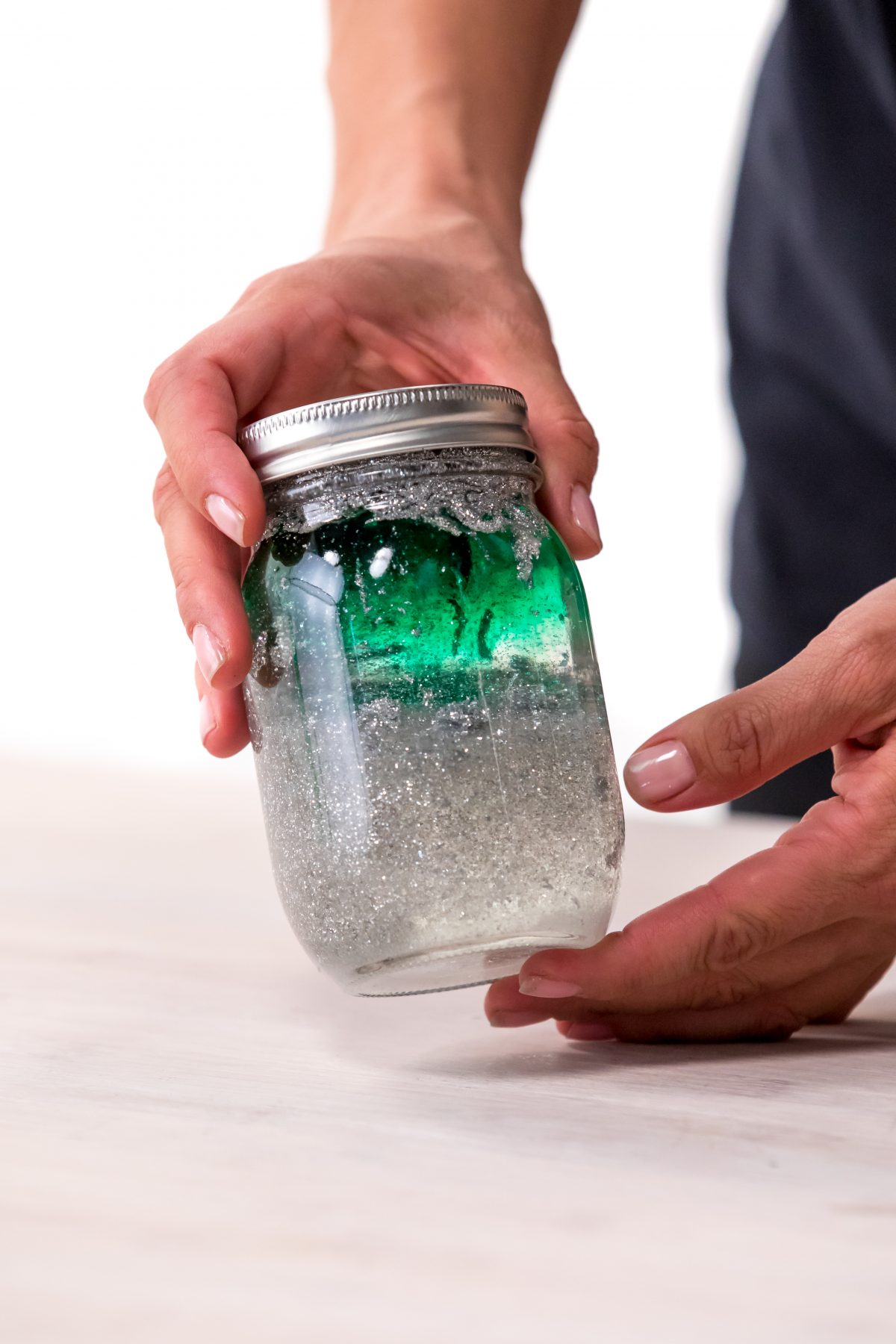 sparkly glitter jar craft project
