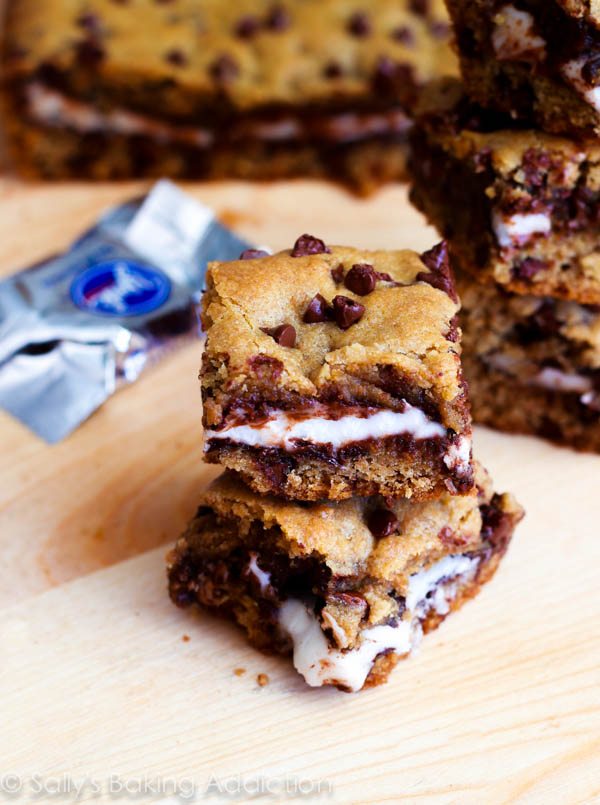 Peppermint patty chocolate chip cookie bars