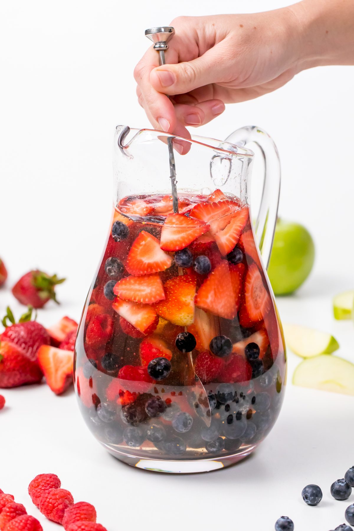 Mix the drink with fruit