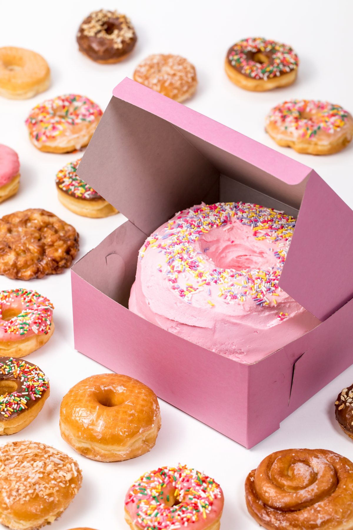 Donuts belong in a pink donut box