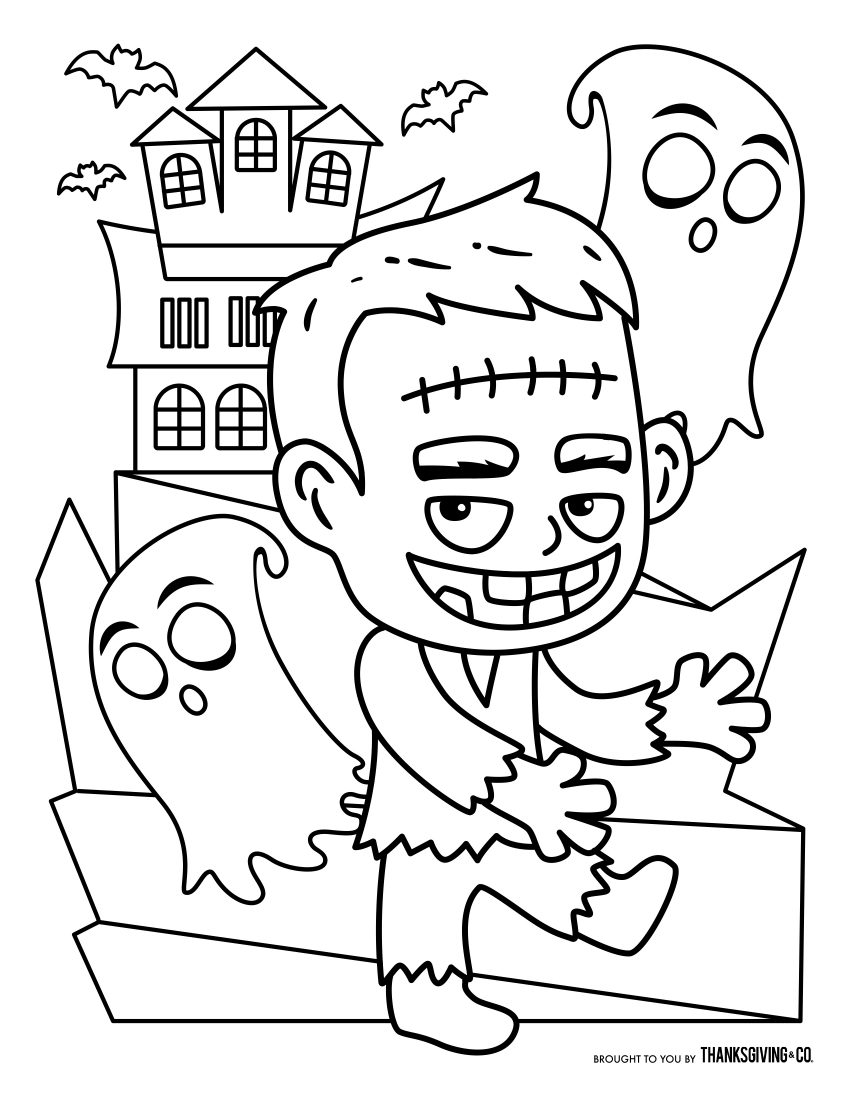 Halloween coloring pages: Frankenstein coloring page