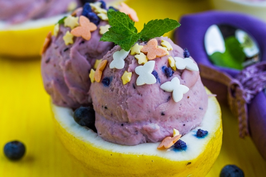 Dinner and a movie Willy Wonka frozen blueberry yogurt