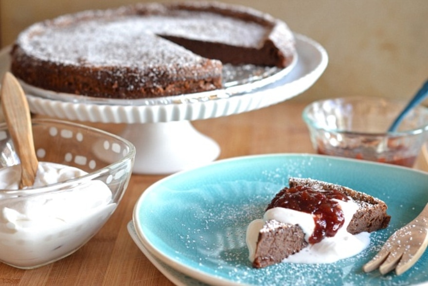 Gluten-free treats and sweets sour cherry flourless chocolate cake