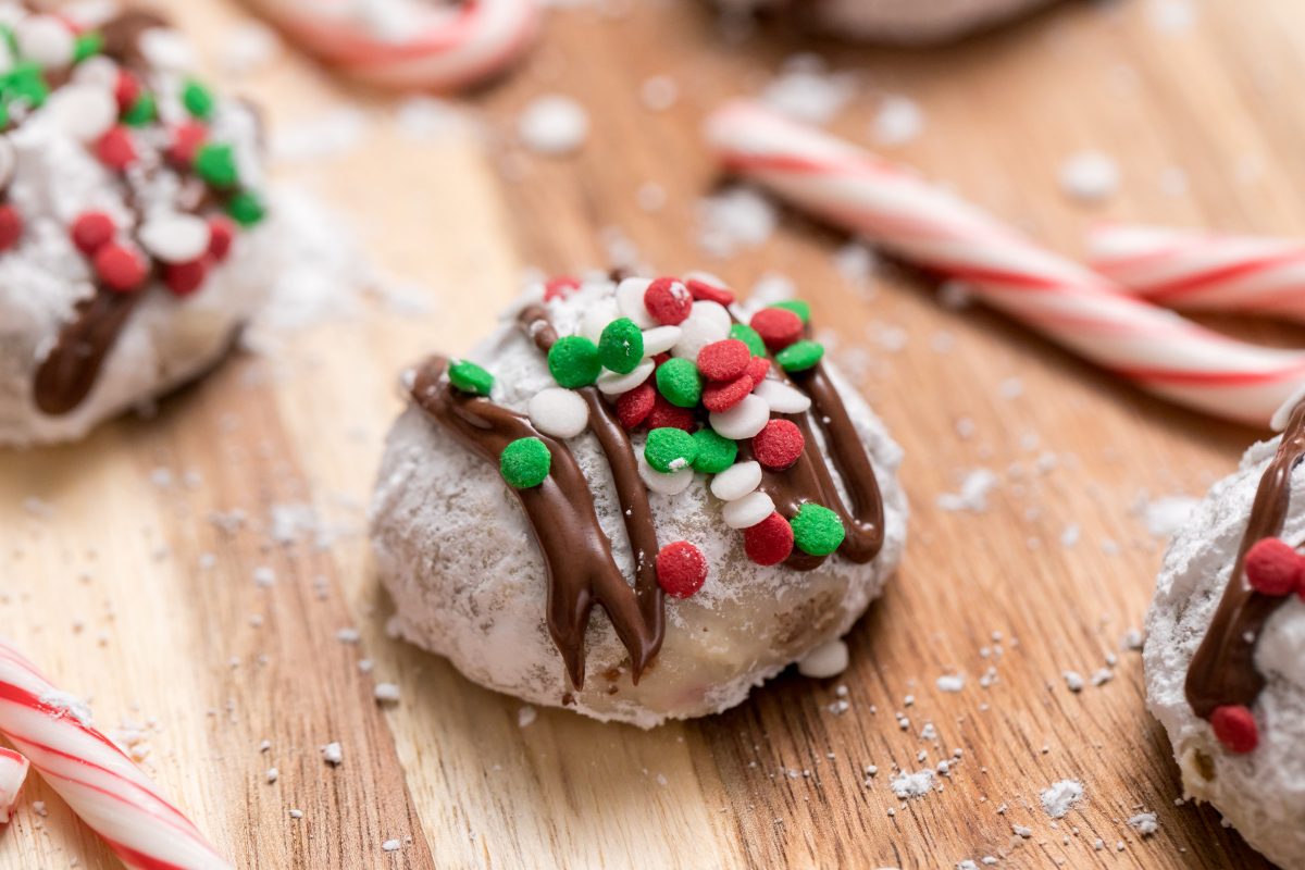 5D4B5519 - Chocolate Covered Snowball Peppermint Cookies