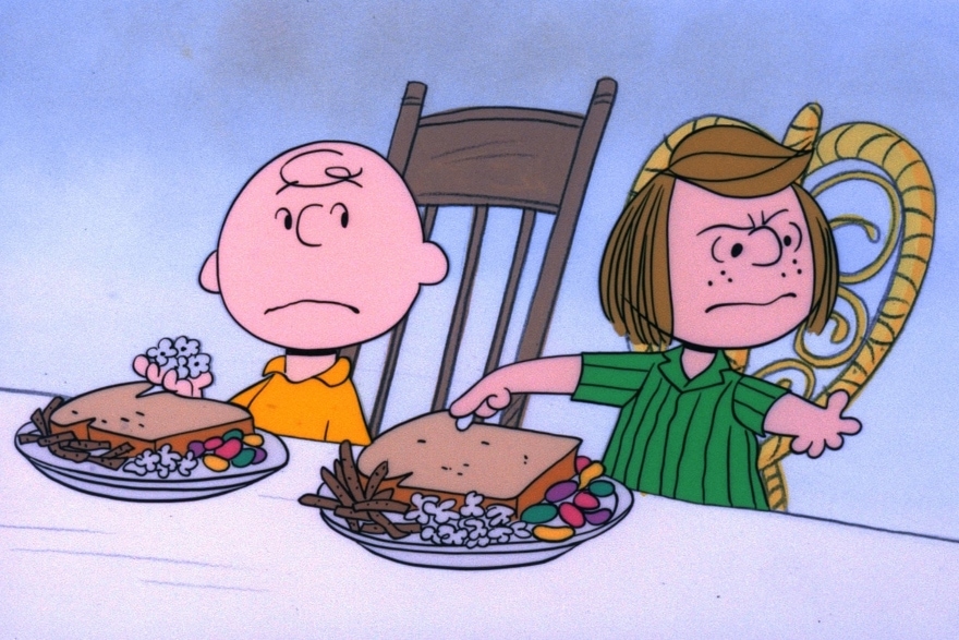 A Charlie Brown Thanksgiving dinner and movie