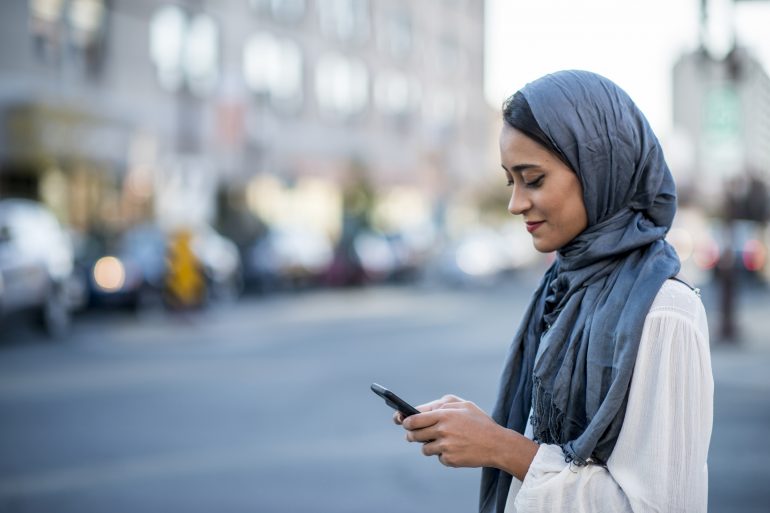 Apps and products Muslim woman