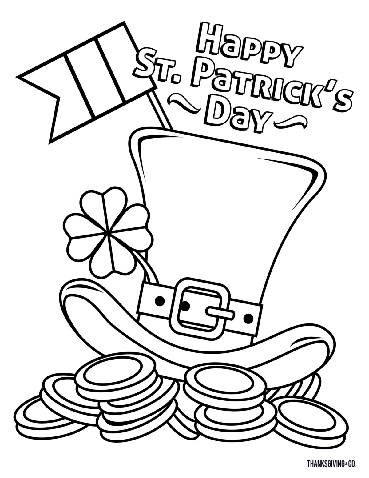 St.Patricks Day Coloring Book Luck of the Irish leprechaun