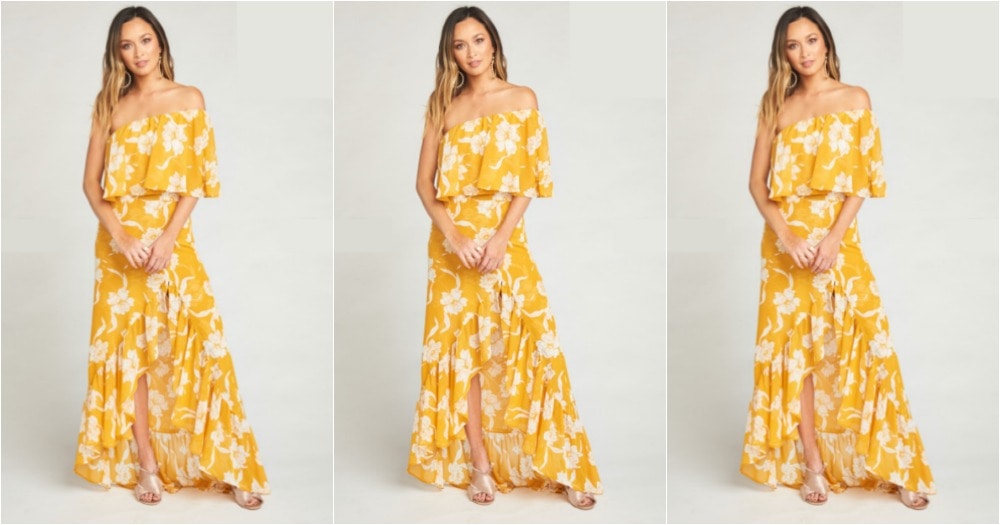 yellow-floral-ruffle-dress