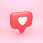 One like social media notification with heart icon